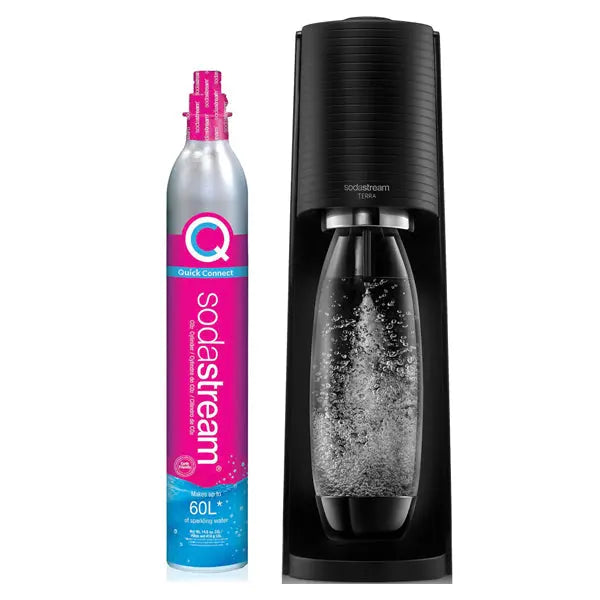SodaStream Terra Sparkling Water Maker with CO2 and Carbonating Bottle Black SodaStream